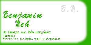 benjamin meh business card